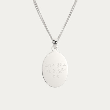 Lisa Oval Actual Handwriting Necklace